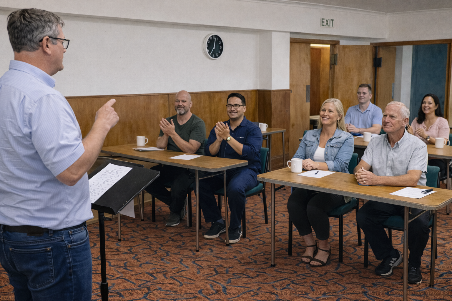 Audience applauding at Karaka Toastmasters Open House